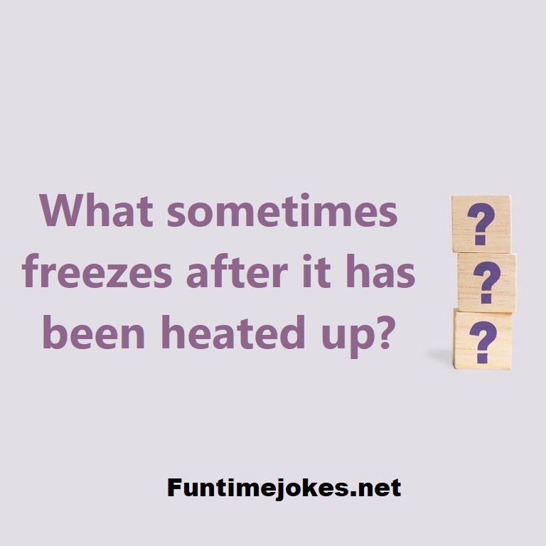 What sometimes freezes after it has been heated up?